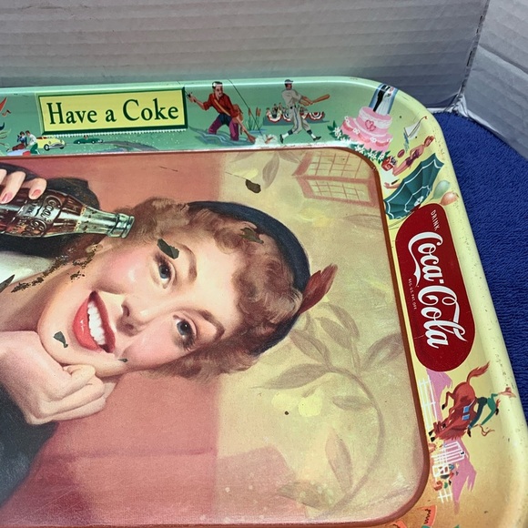 1950’s Have A Coke - Coca Cola Serving Tray - Thirst Knows No Season - Decor - Picture 3 of 6